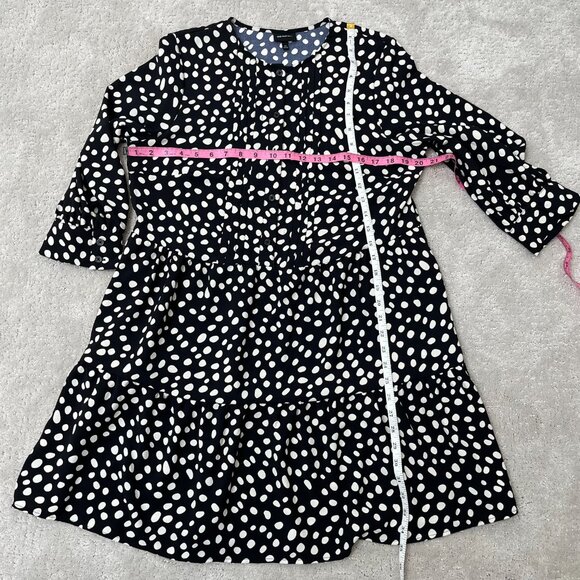 Who What Wear Bishop 3/4 Sleeve Polka Dot Dress Flowy Ruffle Women's Size Medium - Picture 11 of 11
